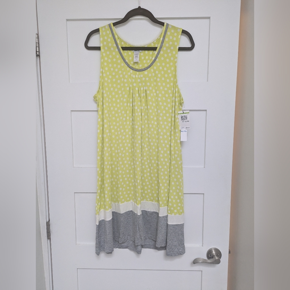 DKNY Yellow Polka Dot Sleeveless Top
